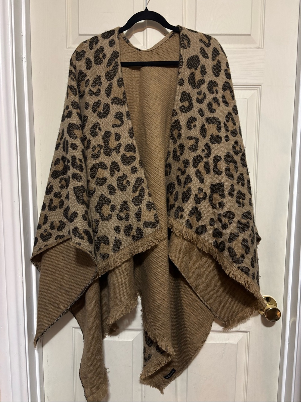 Banana Republic Leopard Print Open Front Poncho Sweater